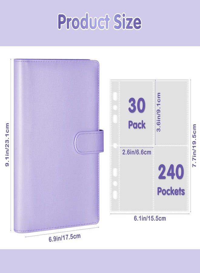 WITHYU A5 Kpop Photocard Binder with 30 Pack 4-Pocket Card Pages, 6 Ring A5 Binder Card Collector Album with 240 Card Slots,PU Leather Binder Cover with Magnetic Buckle Closure for Organizing Trading Card - Image 5